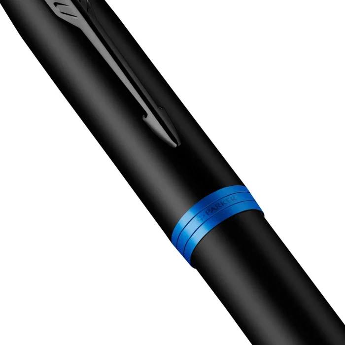 Parker IM Vibrant Rings Fountain Pen - Marine Blue Black TRIM (M) - Image 5