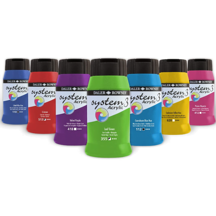 Daler Rowney System3 Fluid Acrylics COLOUR 500ml - Image 2