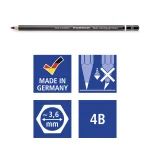 STAEDTLER Mars Lumograph black 100B 4B-GRADE Drawing pencil - Image 2