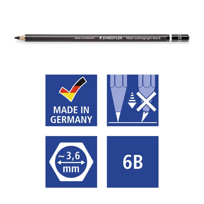 STAEDTLER Mars Lumograph black 100B 6B-GRADE Drawing pencil - Image 2