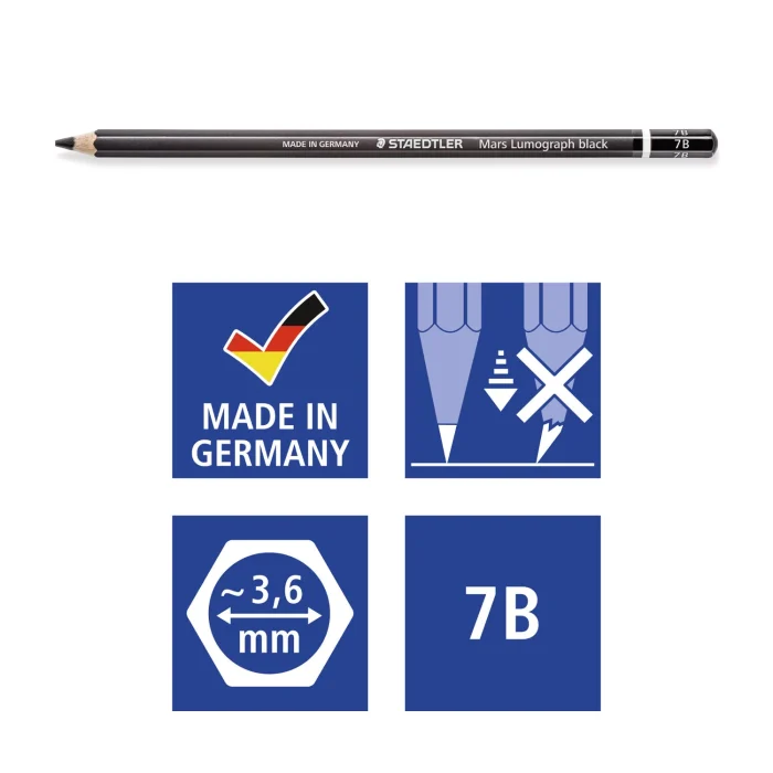 STAEDTLER Mars Lumograph black 100B 7B-GRADE Drawing pencil - Image 2