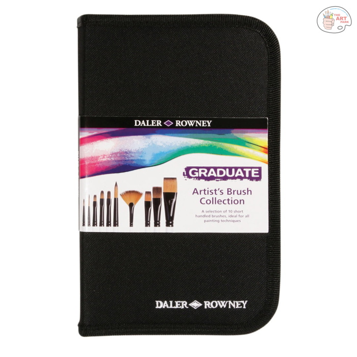 dal_212500100_graduate_zipcase_10xbrushes_1_1080px DALER ROWNEY GRADUATE LONG HANDLE BRUSH ZIP CASE SET OF 10 - Image 1