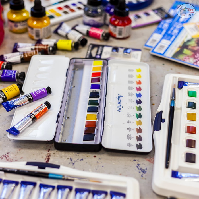 Daler-Rowney Aquafine Watercolour Slider Set (18 Half Pans & 2 Tubes) - Image 2