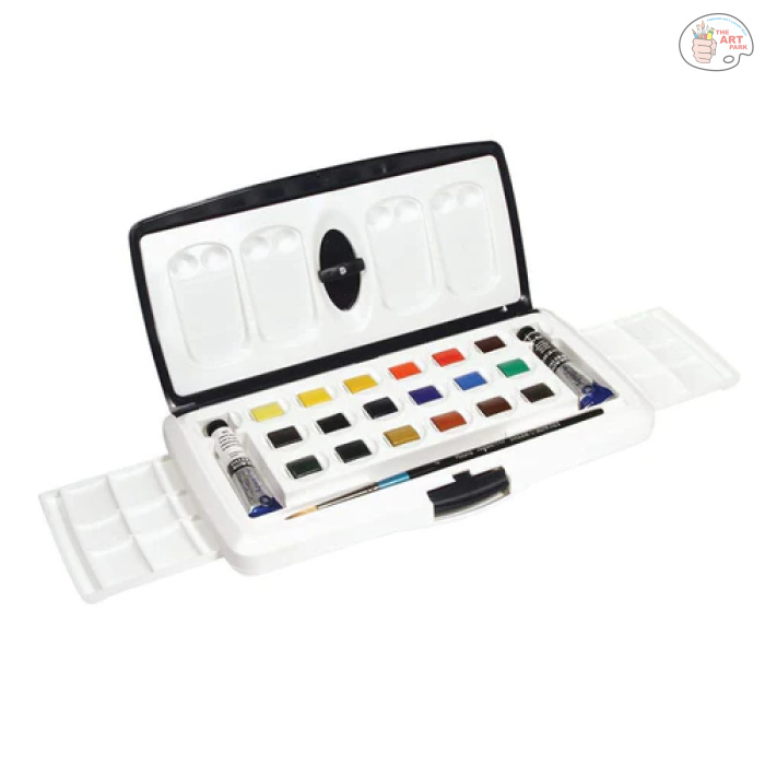 Daler-Rowney Aquafine Watercolour Slider Set (18 Half Pans & 2 Tubes) - Image 3