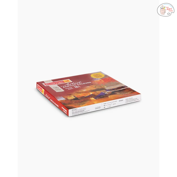 Camel Artist Acrylic Colour Assorted pack of 18 shades in 20 ml with FREE INCLUDES CAMEL GEL OR RETARDER Mediums - Image 7
