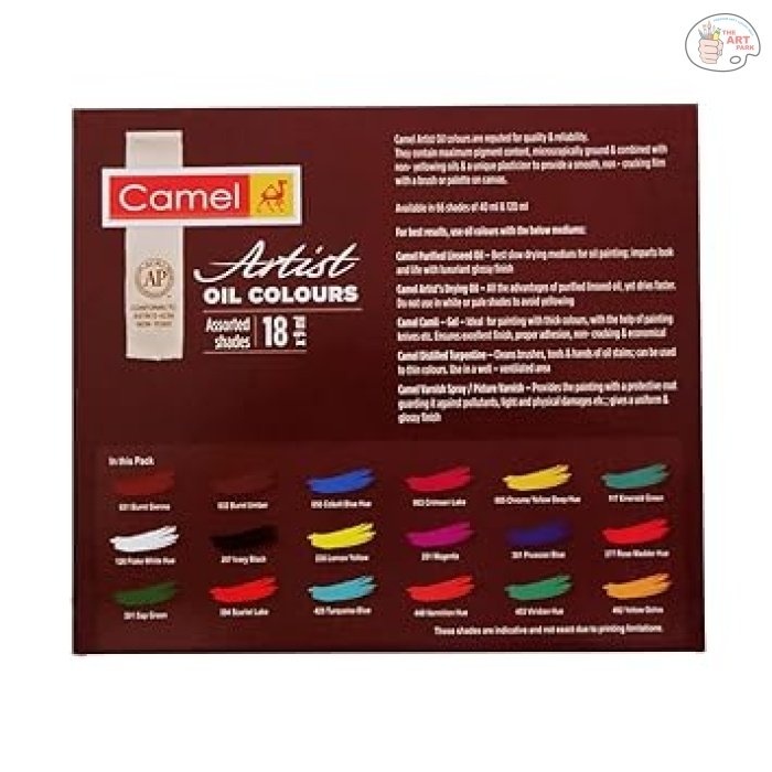 Camel Artist Oil Colours 18 Shades 9Ml - Image 2