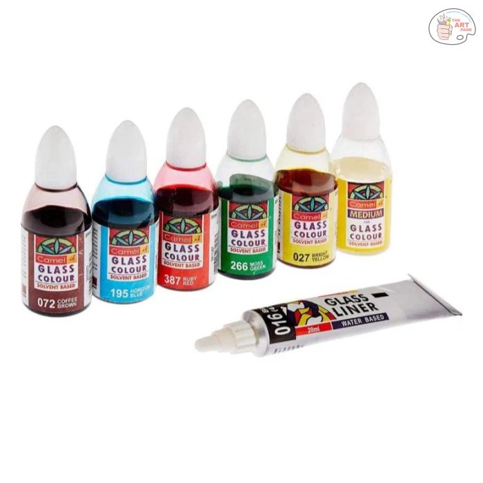 Camel Glass colors/Camel Water Based Glass Color - 10ml Each, 6 Shades - Image 3
