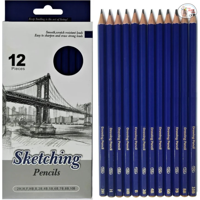 Keep Smiling Drawing Sketching Pencils, 12 Shades - Image 1