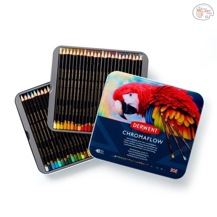 Derwent Chromaflow Colour Pencils Tin|3.5Mm Core|Premium Core Strength|Professional Quality|Vibrant&Blendable|Ideal for Drawing&Sketching (Tin of 48)|Blue - Image 3