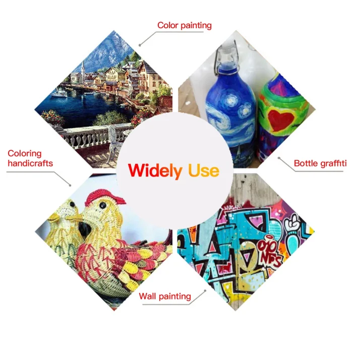 H&B 30 Colors Acrylic Paint Set, 2oz/60ml Bottles, Art Supply Set for Artists, on Painting Canvas Wood Ceramic Fabric - Image 6