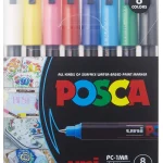 Uniball Posca 1MR Marking Pen 0.7MM Set (Assorted, Pack of 8)