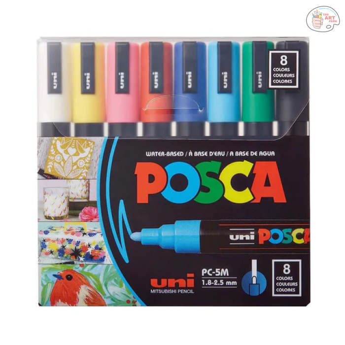 Uniball Posca 5M Markers with Medium Point 1.8MM-2.5MM Pen Tip (Fabric, Glass Paint, Metal Paint) SET OF 16 - Image 5