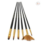DERWENT ACADEMY TAKLON PAINT BRUSHES LONG HANDLE PACK 6 - Image 4