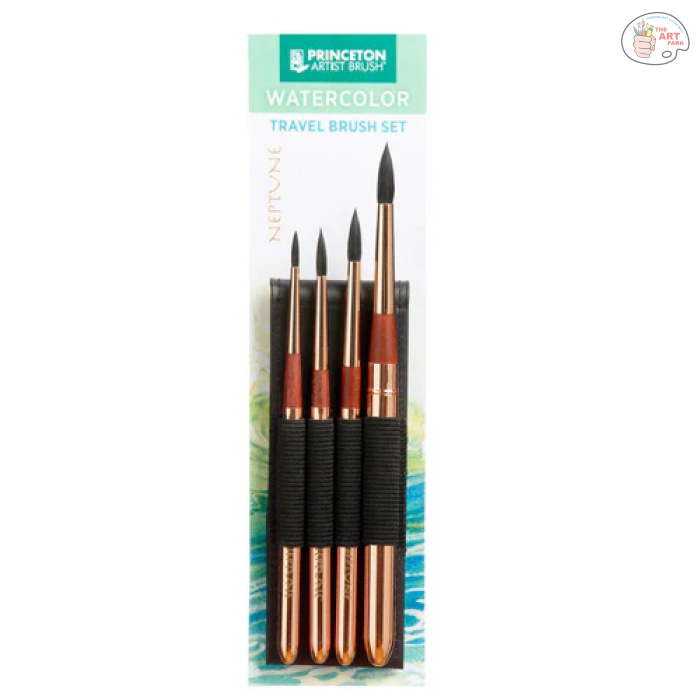 PRINCETON NEPTUNE SYNTHETIC SHORT HANDLE TRAVEL ROUND 4PC SET P4750SET300 - Image 2