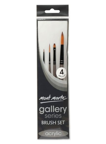 Mont Marte Gallery Series Brush Set Acrylic 4pc
