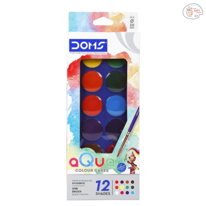 Doms Water Colour Cakes 30mm12 Shades Free Brush Inside - Image 2