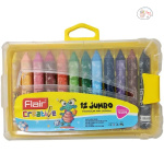 Flair Creative Jumbo Triangular Wax Crayons- 12 Shades