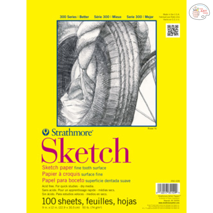 id-350-109sketch STRATHMORE BRISTOL VELLUM Strathmore 300 Series 270GSM 9inX12in 20 sheets - Image 1