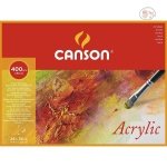 Canson Acrylic Paper - Cold Press 400 GSM - 24 x 32 cm or 9.4 x 12.6'' - Block of 50 Sheets