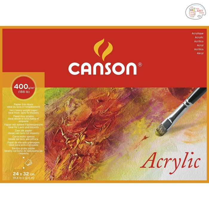 200807412 Canson Acrylic Paper - Cold Press 400 GSM - 24 x 32 cm or 9.4 x 12.6'' - Block of 50 Sheets - Image 1