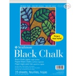 Strathmore 100 Series Black Chalk 9'' x 12'' Black Rough  Pad of 15 Sheets