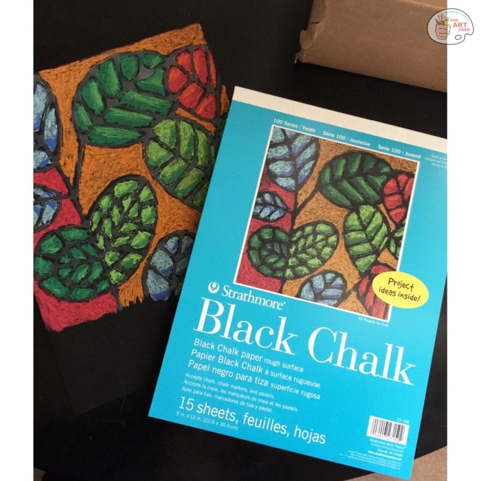 Strathmore 100 Series Black Chalk 9'' x 12'' Black Rough  Pad of 15 Sheets - Image 2