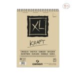 Canson XL Kraft Paper - 90 GSM A4 (21x 29.7 cm or 8.3 x 11.7'') - Laid Texture Pad of 60 Sheets