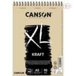 Canson XL Kraft Paper - 90 GSM A5 (14.8x 21 cm or 5.9 x 8.3'') - Laid Texture Pad of 40 Sheets