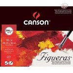Canson Figueras Oil 290 GSM Canvas Grain 38 x 46 CM Paper Pad (Natural White, 10 Sheets)