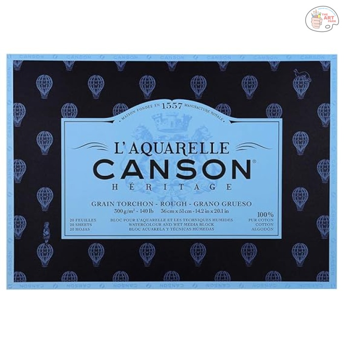 61gtsjtA-sS._SX569_ Canson Heritage Cotton 300 GSM Rough 36 x 51 CM Paper Block(White, 20 Sheets) - Image 1