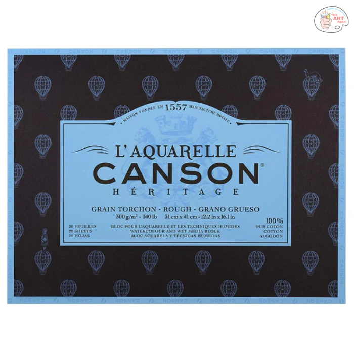 61oYRUvdYGS._SL1000_grande CANSON L'AQYARELLE HERITAGE ROUGH GRAIN 300 GSM COTTON 31 x 41 CM 20 SHEETS - Image 1