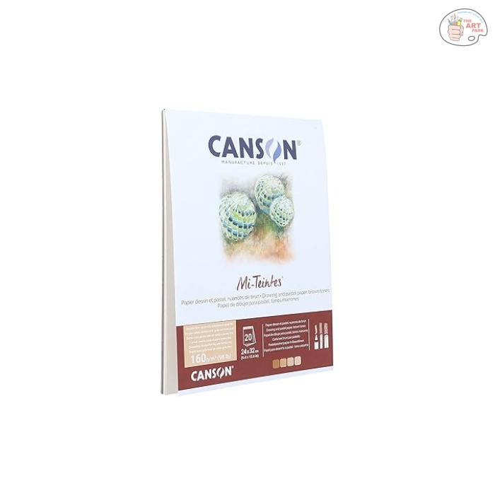 Canson Mi-Teintes 160 GSM Honeycomb Grain 24 x 32 CM Drawing & Pastel Paper Glued Pad (20 Sheets, Brown Tones) - Image 4
