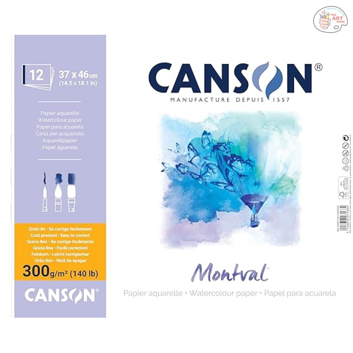 71lioTleBTL._SX569_ Canson Montval 300 GSM 37 x 46 cm Album of 12 Fine Grain Sheets - Image 1