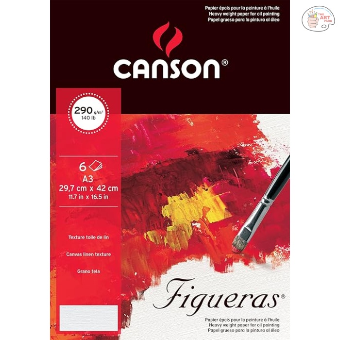 81FsdDSIVAL._SY679_ Canson Fine Arts Folder A3 Natural White Canvas Grain 290 GSM Figueras Drawing Paper (6 Sheets) - Image 1
