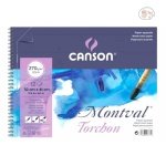 CANSON MONTVAL WATER COLOUR ALBUMS SPIRAL 12 SHEETS 1SG COLD PRESSED 270 GSM 25% COTTON 32 x 41 CM