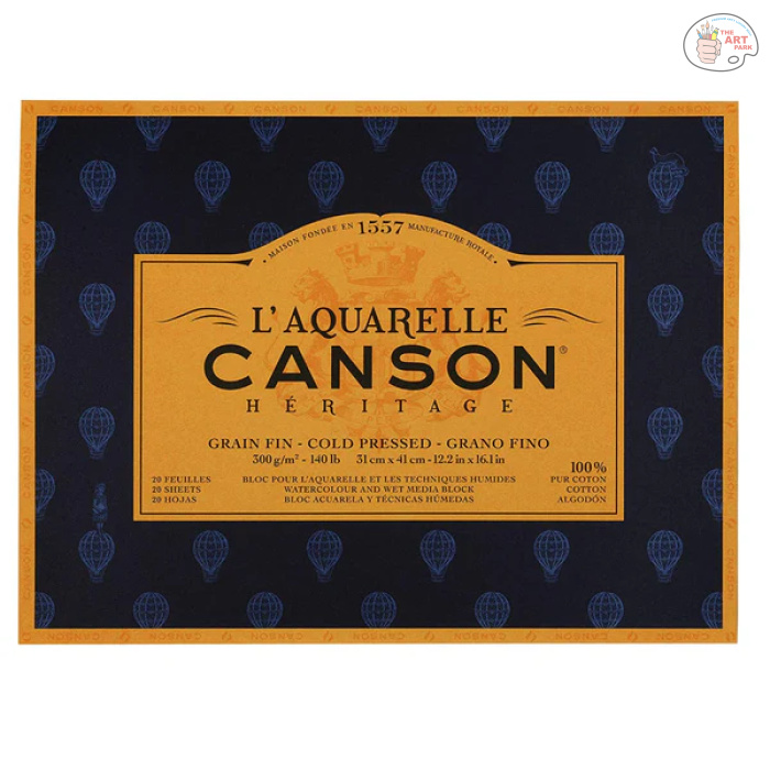 CANSON HERITAGE COLD PRESSED COTTON 300 GSM 31 X 41CM PAPER PAD 20 SHEETS - Image 1