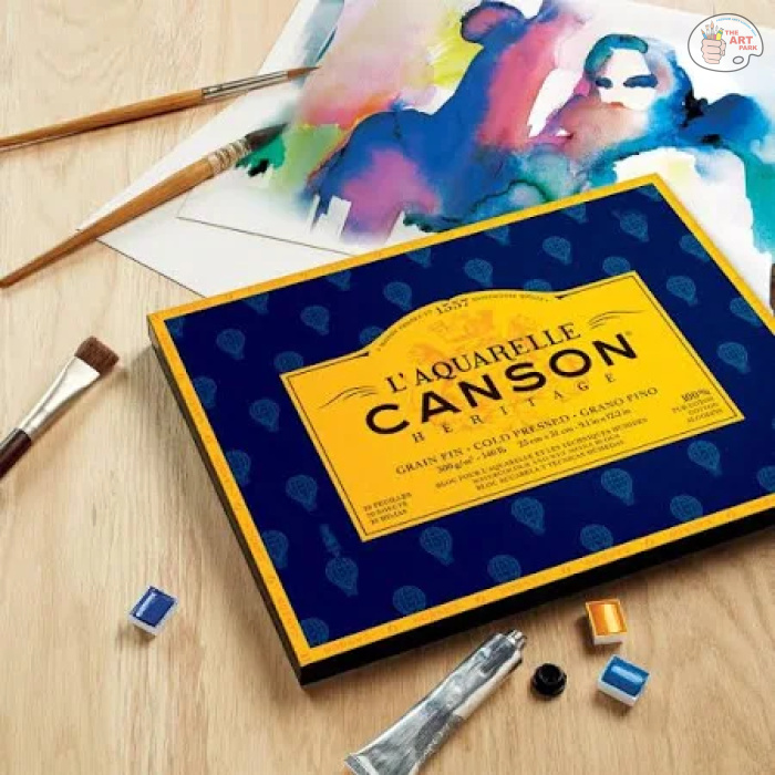 Canson Heritage Cotton 300 GSM Cold Pressed 46 x 61 CM Paper Block(White, 20 Sheets) - Image 3