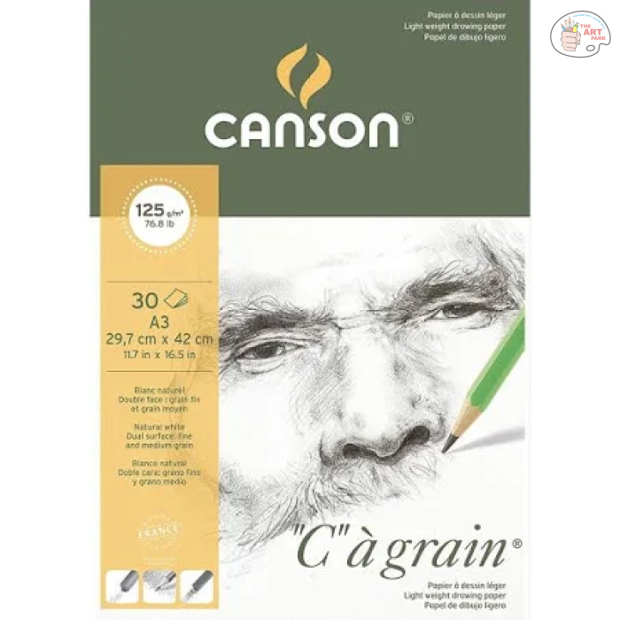 CANSON "C"A GRAIN DRAWING PAD 1SG 125 GSM A3 - Image 1