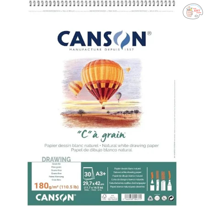 CANSON "C' a' grain 180 gsm Spiral Book A3+ 30 sheets - Image 1