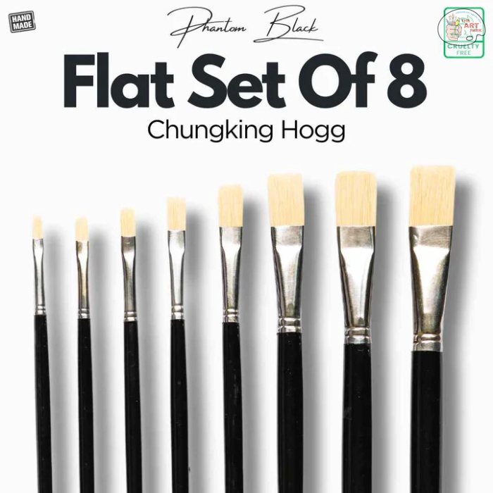1-49 Stationerie LH Flat Chungking Hog Brush Set Of 8 - Image 1
