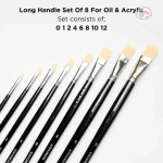 Stationerie LH Flat Chungking Hog Brush Set Of 8 - Image 2