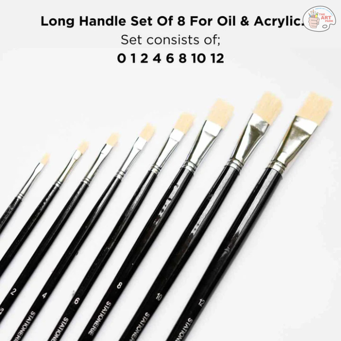 Stationerie LH Flat Chungking Hog Brush Set Of 8 - Image 2