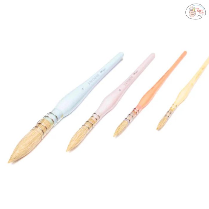 Stationerie Artists White Natural Goat Hair Mop Brush Set of 4 - Image 2