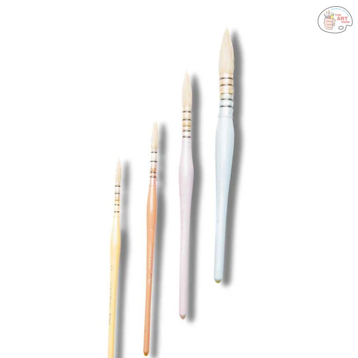 Stationerie Artists White Natural Goat Hair Mop Brush Set of 4 - Image 3