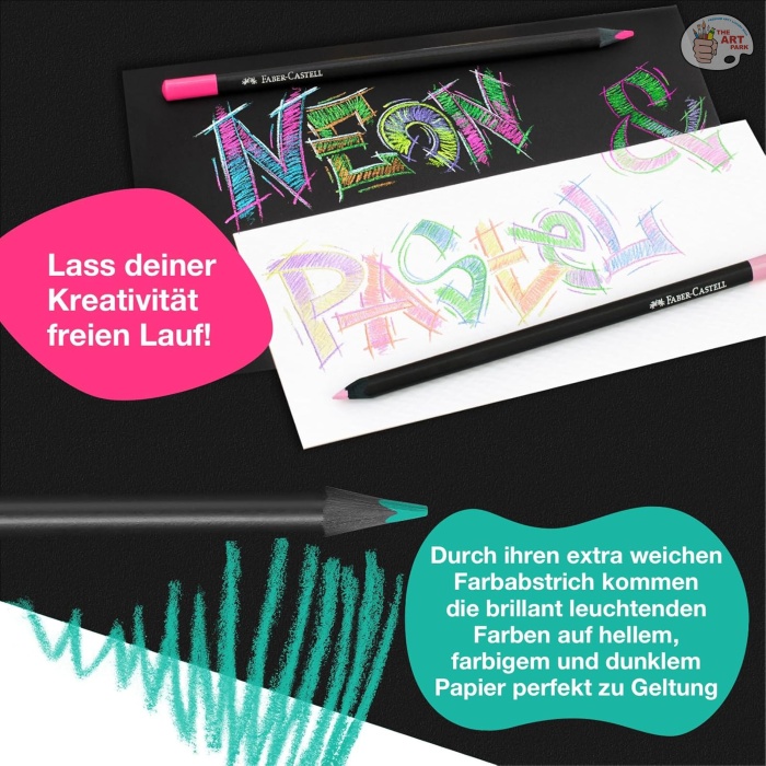 Faber-Castell Black Edition Colored Pencils - 12 Count, Black Wood and Super Soft Core Lead, Professional Quality Colored Pencils for Adult Coloring, Artists and Beginners - Image 5