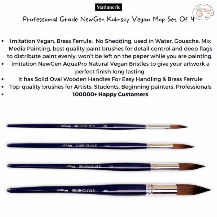 Stationerie Aquapro Kolinsky Vegan Mops Set Of 4 - Image 2