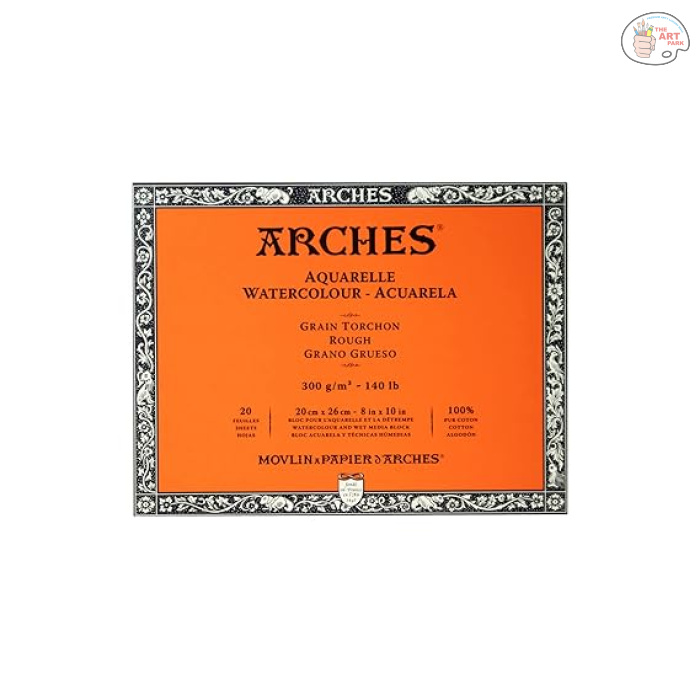 Arches Watercolour Paper Blocks | Rough Natural White | for Watercolor, Acrylic Painting, Gouache and Poster Color Painting | 300 GSM, 20 x 26 cm- 20 Sheets - Image 1
