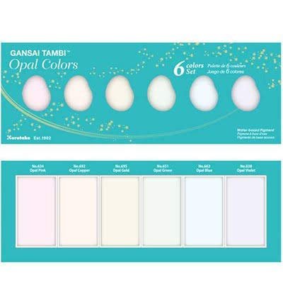 41b1GcnfGDL KURETAKE GANSAI TAMBI WATERCOLOUR OPAL COLOURS SET OF 6 MADE IN JAPAN - Image 1