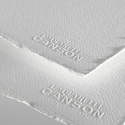 51vnV6UgrgS Canson Héritage Cotton 640 GSM Rough 56 x 76 CM Paper Sheets(White, 5 Sheets) - Image 1