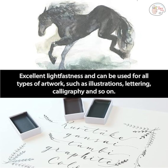 KURETAKE GANSAI TAMBI WATERCOLOUR GRAPHITE SET OF 6 MADE IN JAPAN - Image 2